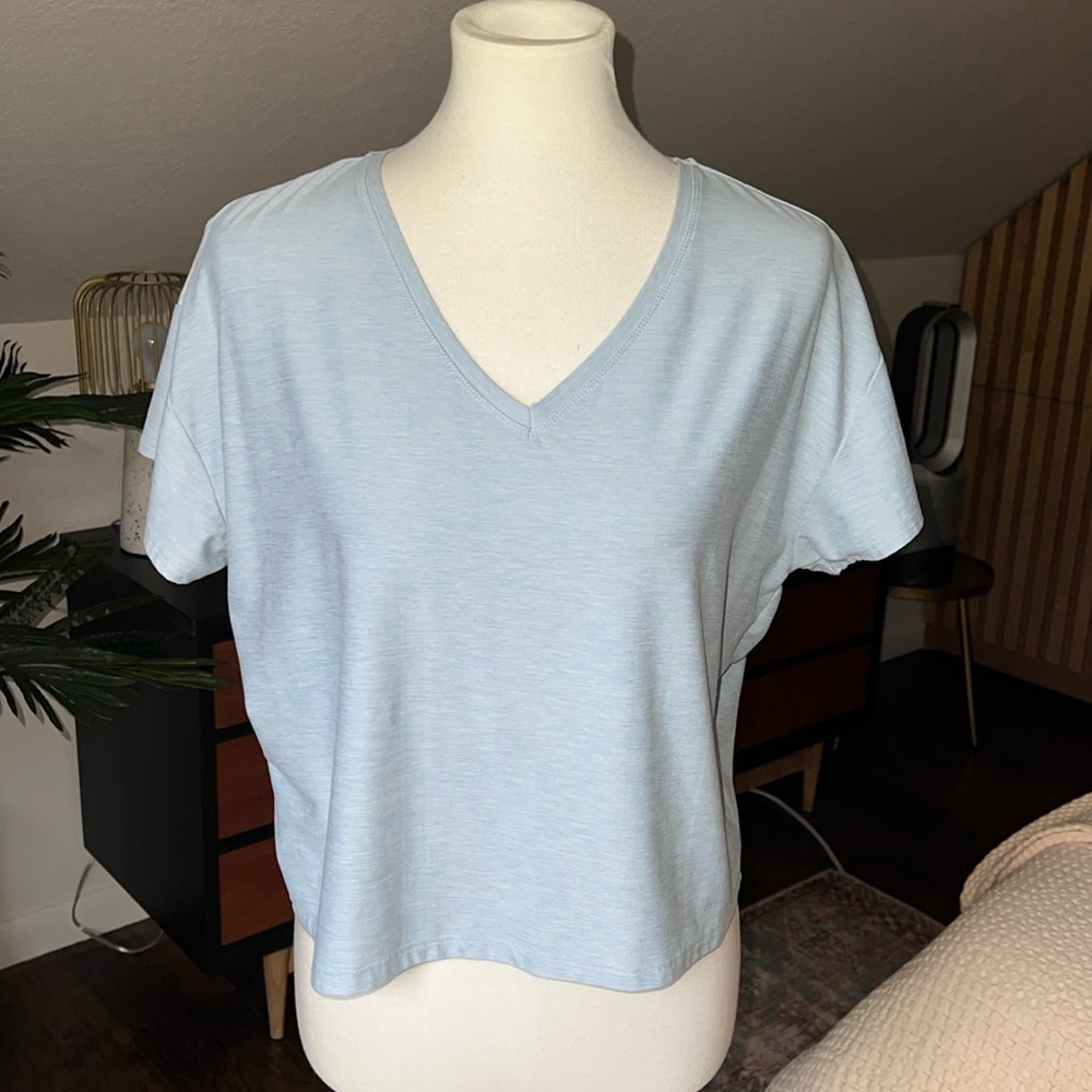 Kyodan Light Blue Crop Short Sleeve T-Shirt
